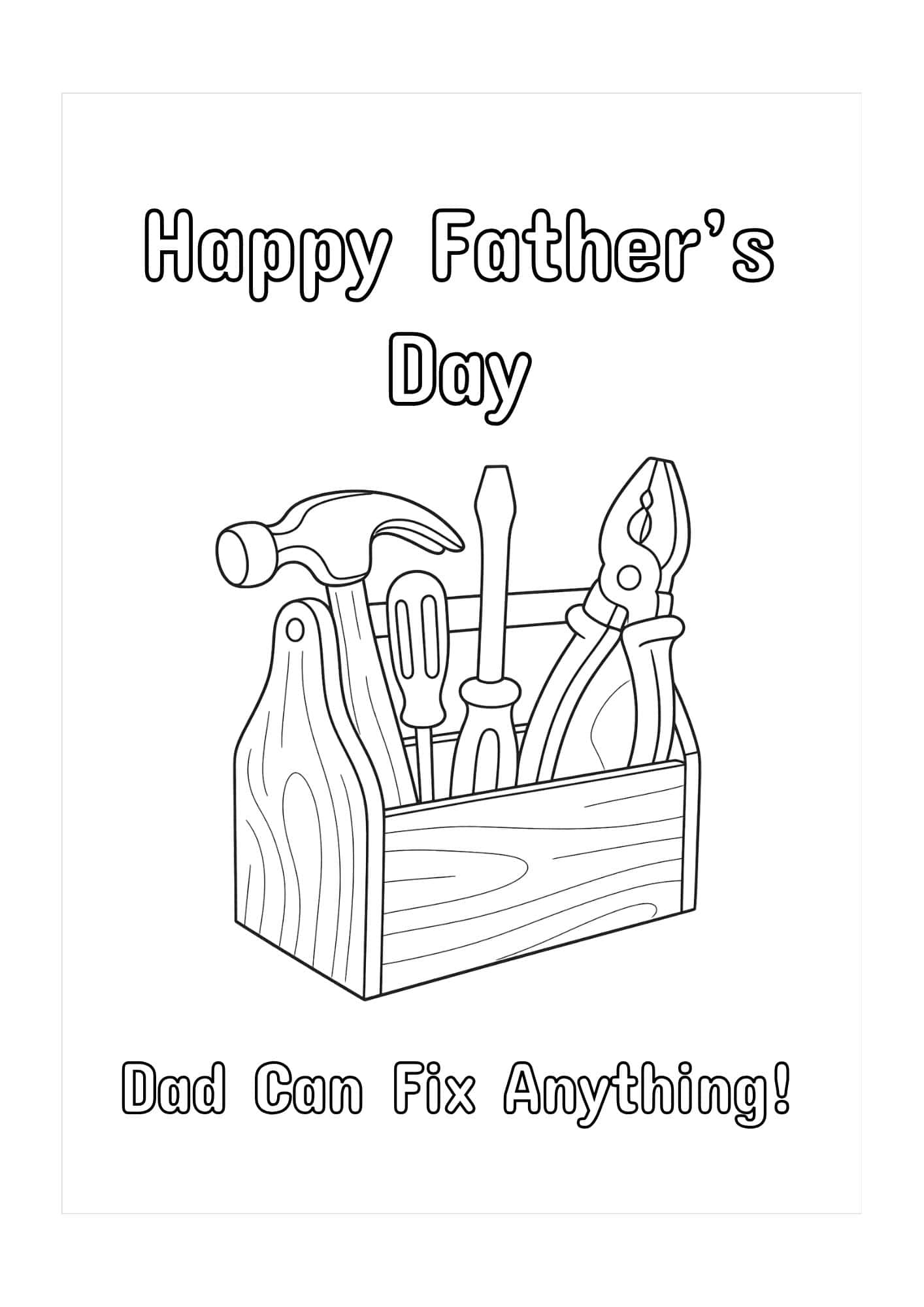 Tool box themed Father's day card.