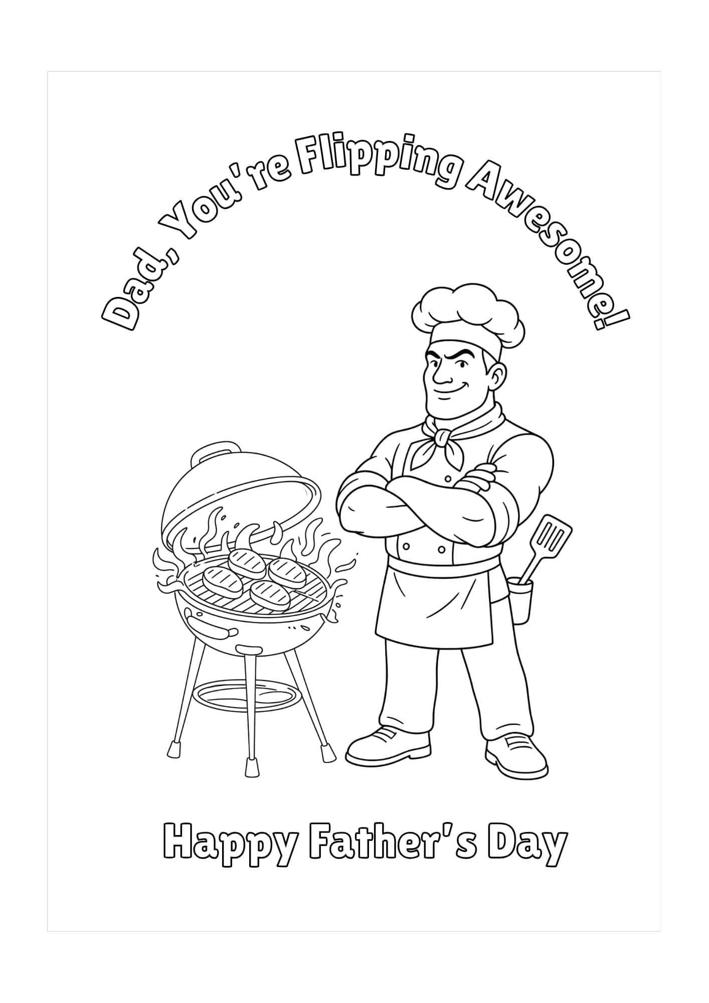BBQ grilling themed Father's Day card.