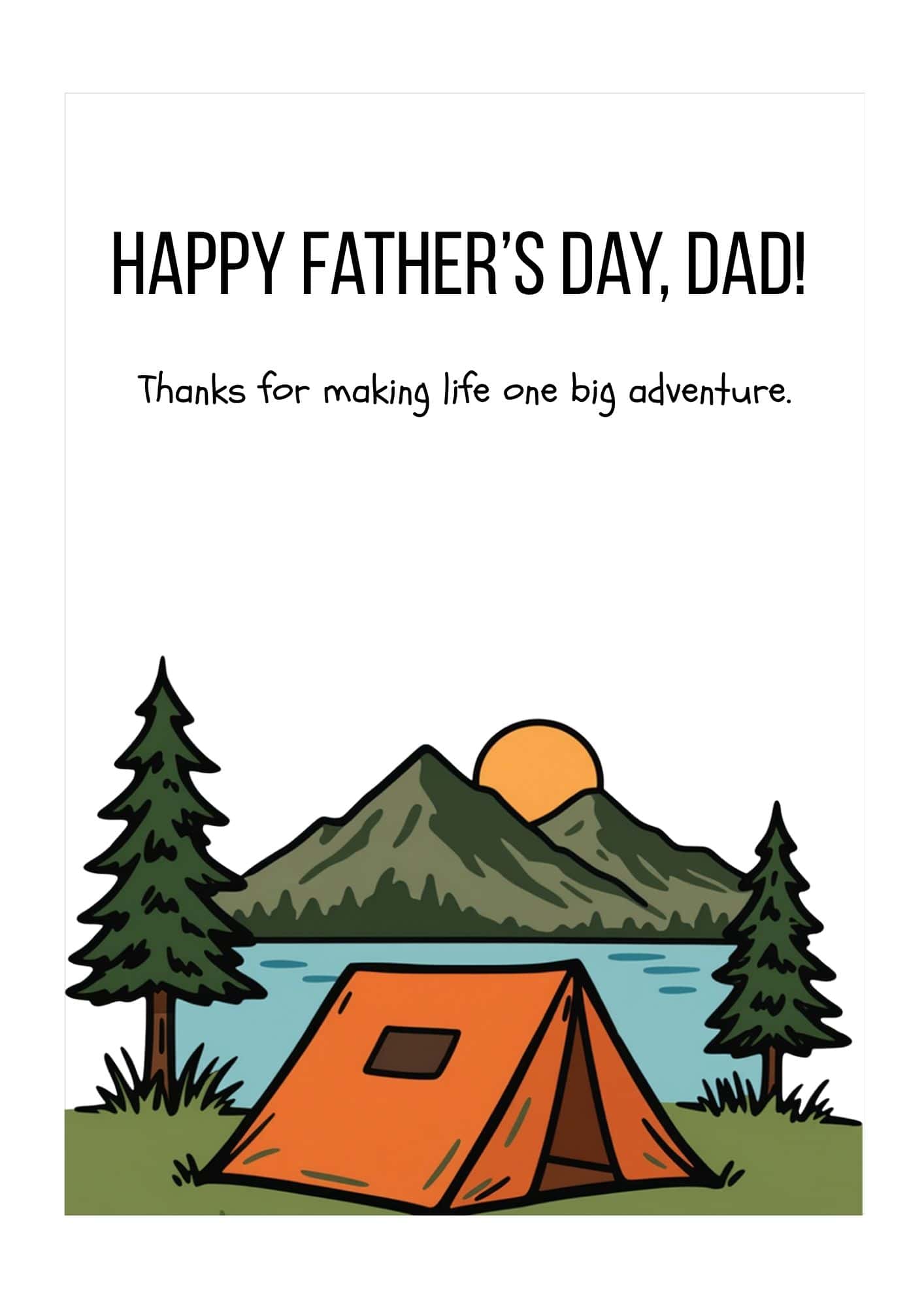 Nature inspired father's day card printable.
