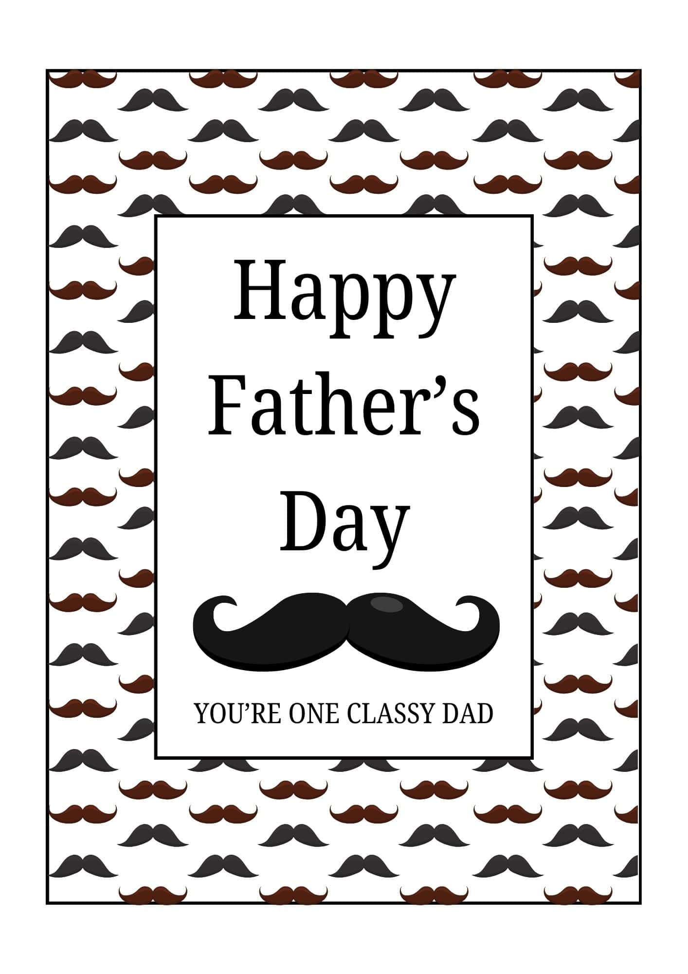 Minimalist father's day card in moustache theme.