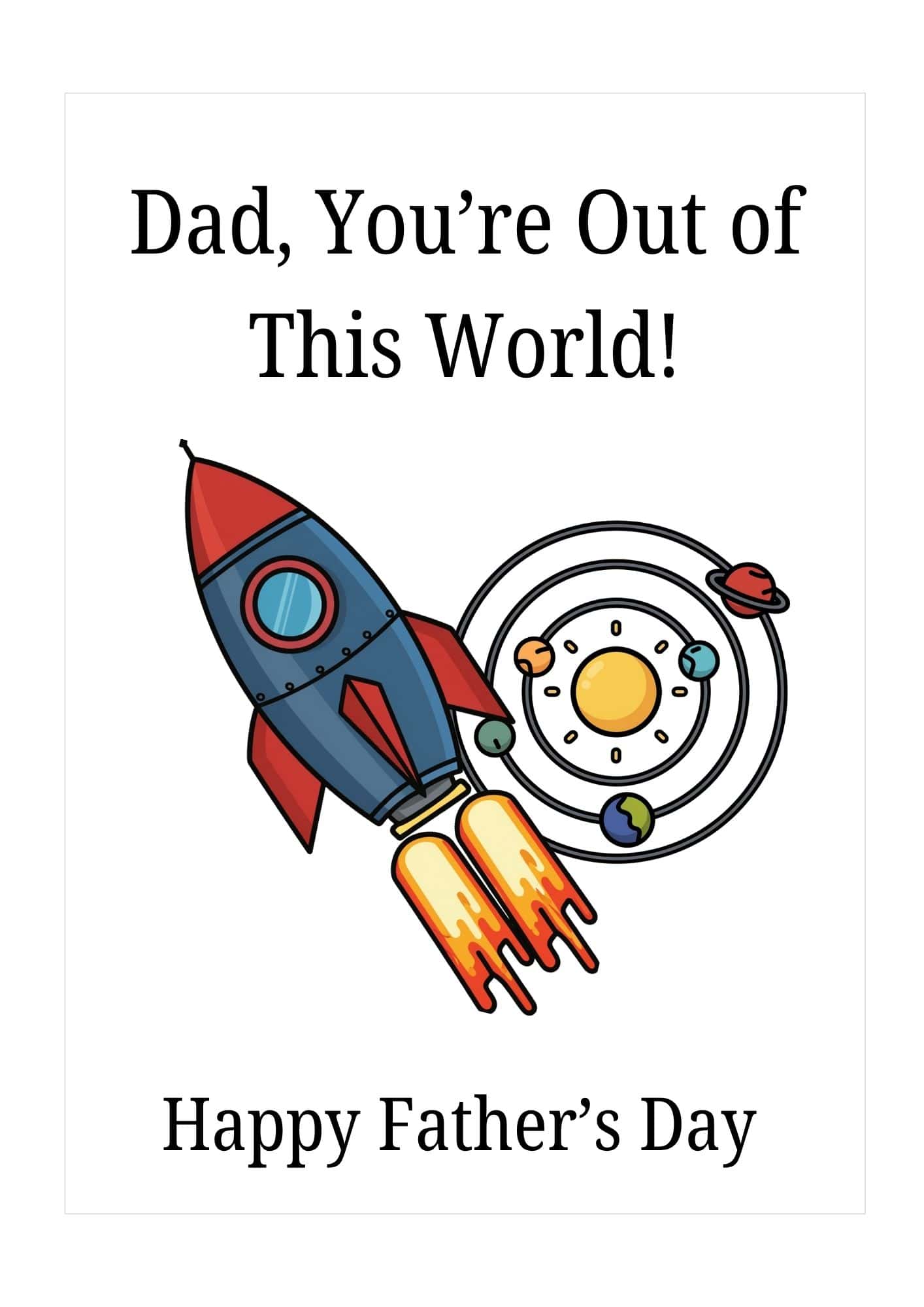 Rocket and galaxy card for Father's day.