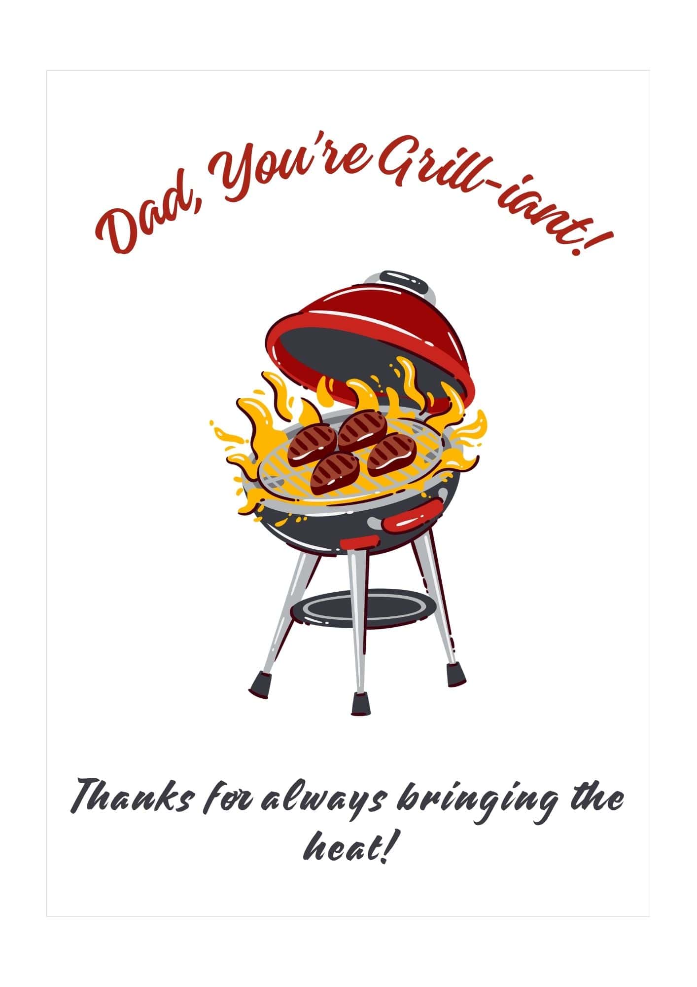 BBQ themed card for father's day.