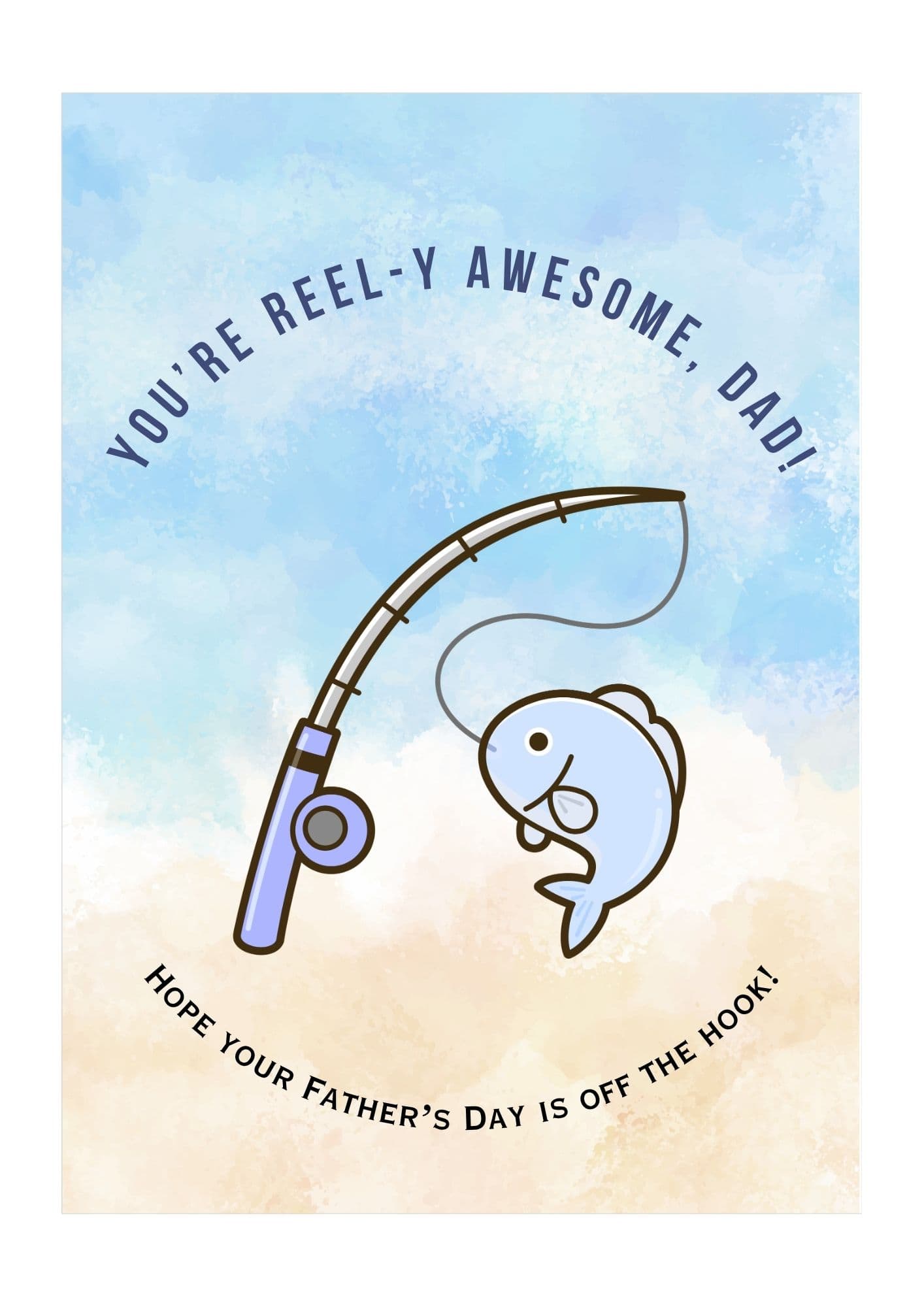Fishing themed father's day card.