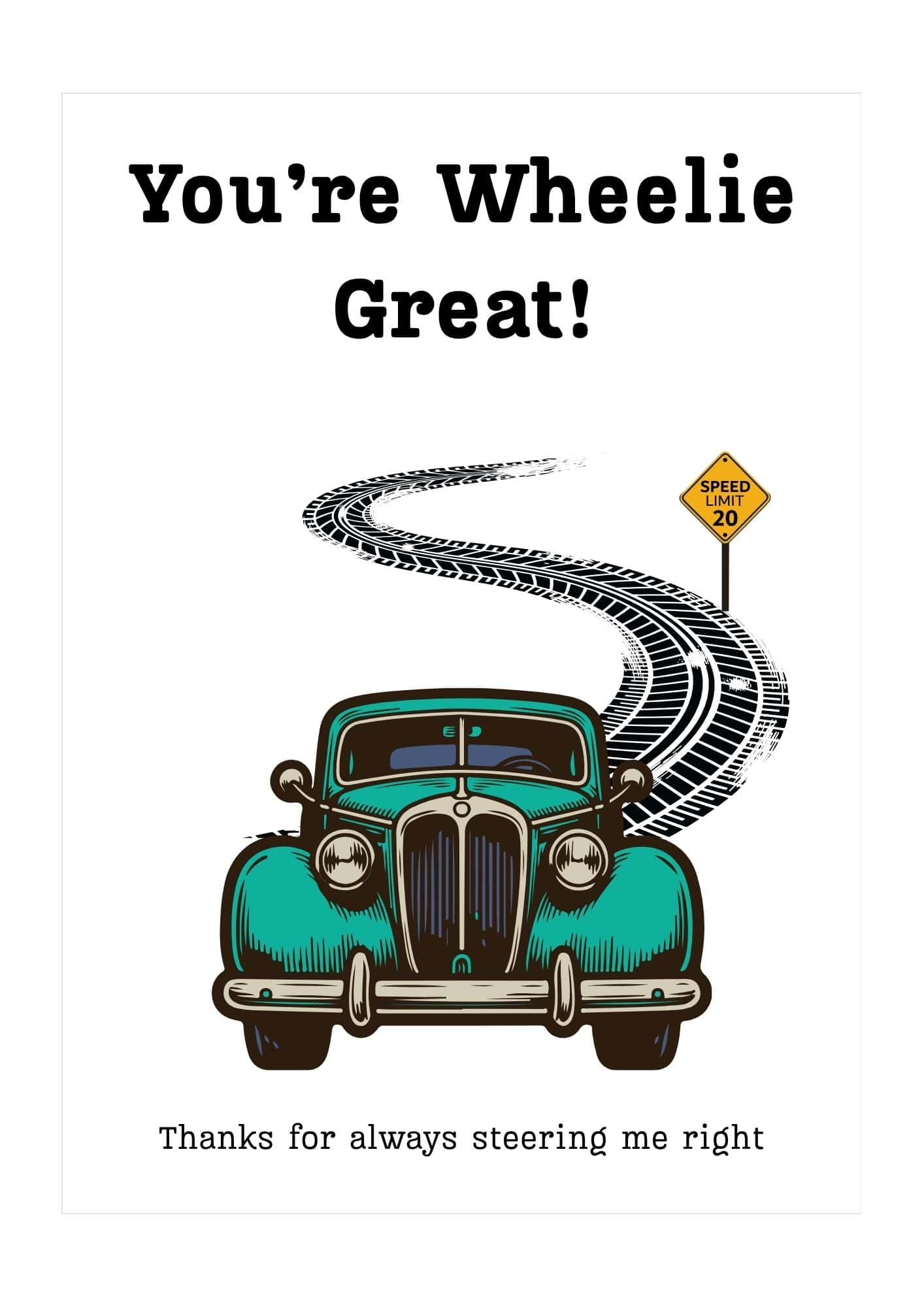 You're wheelie great dad card.