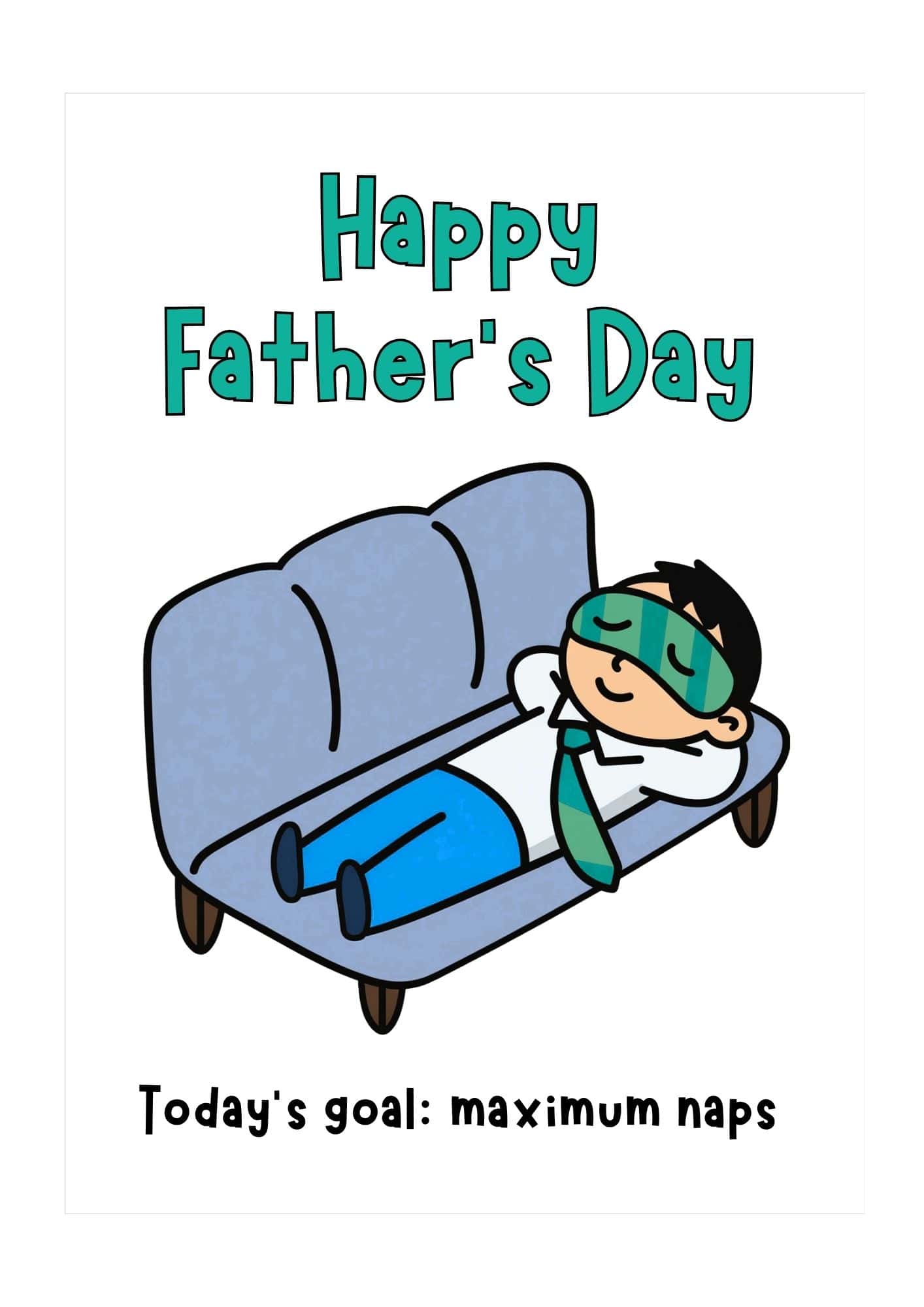Dad taking a nap themed card.