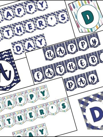 Happy Father's Day banner printable overlapping on one another.
