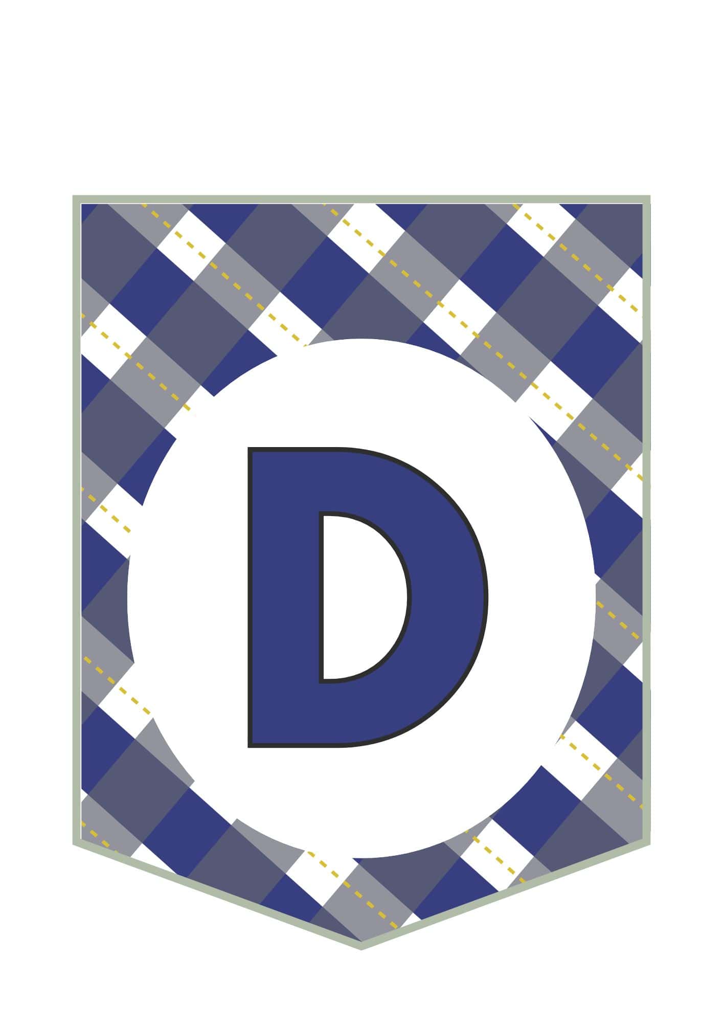 Letter D banner printable.