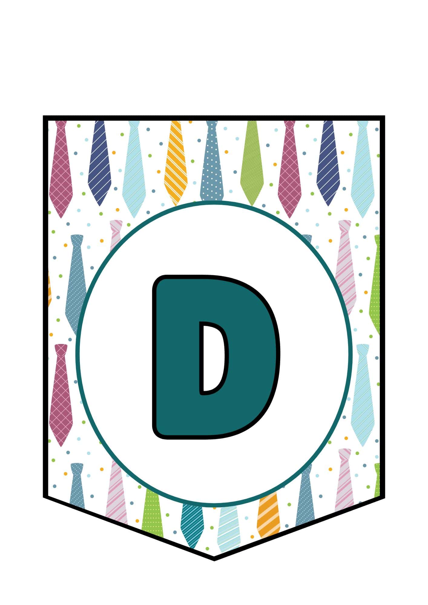 Letter D banner printable.
