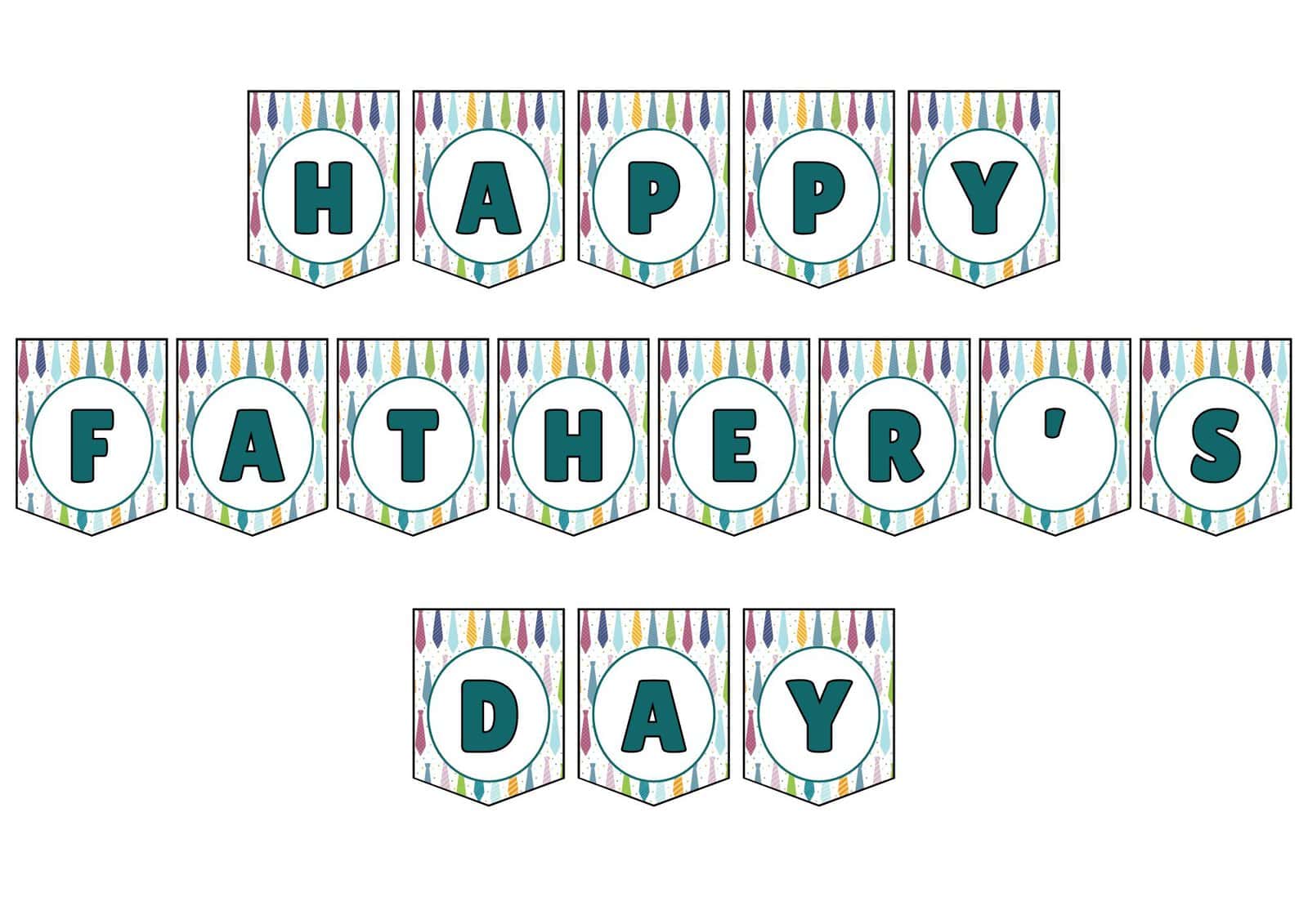 Happy Father's Day banner printable in tie design.