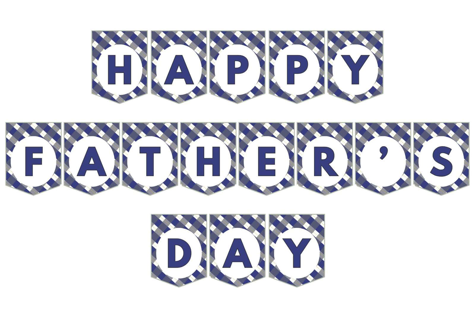 Happy Father's Day banner printable in plaid design.