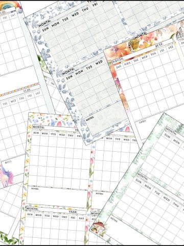 A stack of 4 month calendar template printables overlapping on one another.