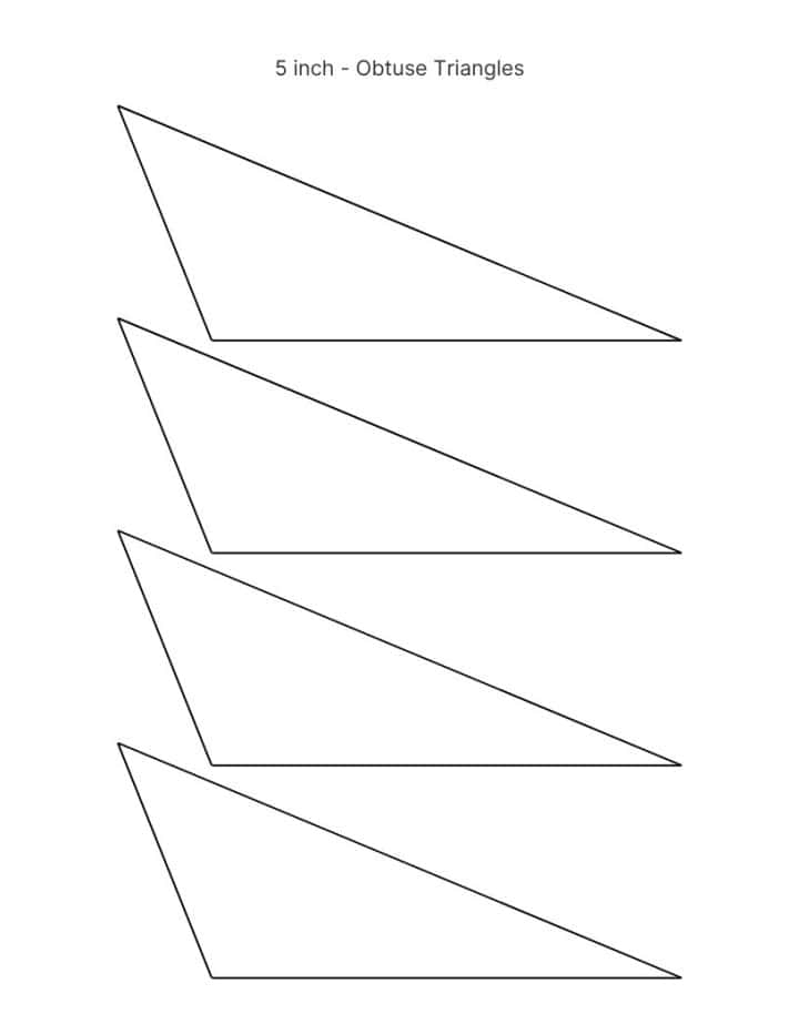 5 inch obtuse printable triangle templates.