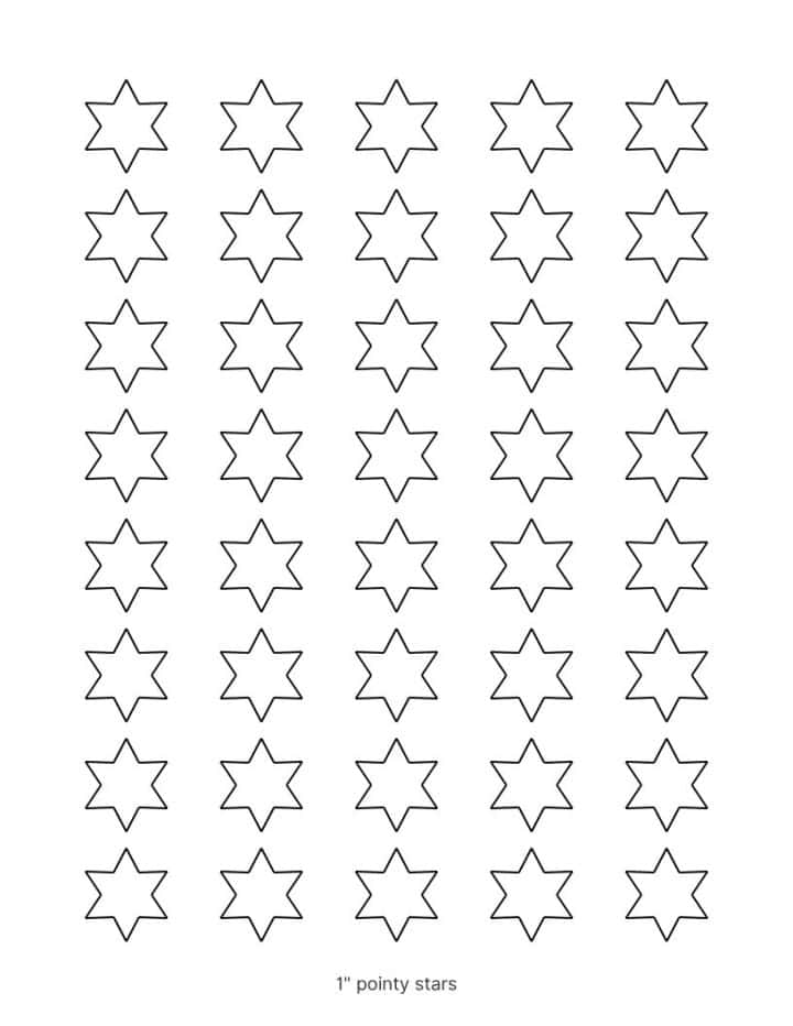 6 point star template printable in pointy style.
