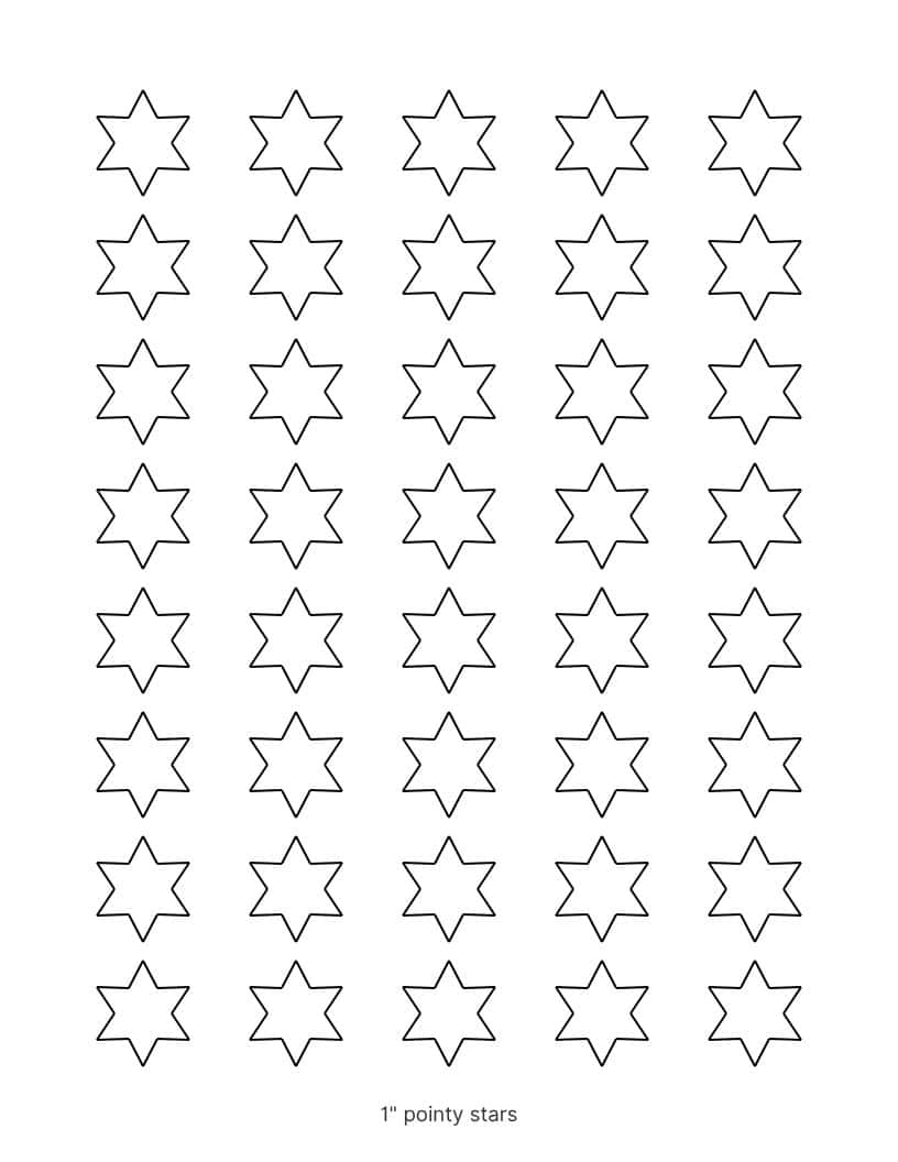 6 point star template printable in pointy style.