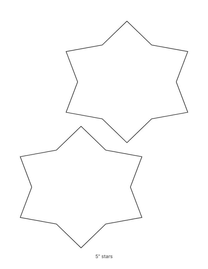 6 point star template printable in puffy style.