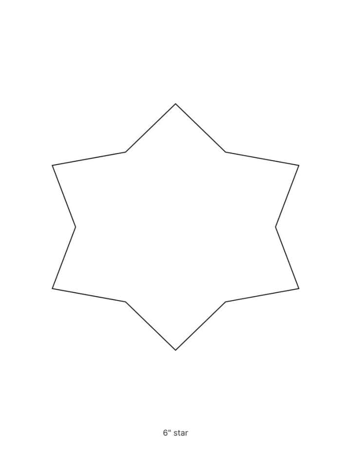6 point star template printable in puffy style.