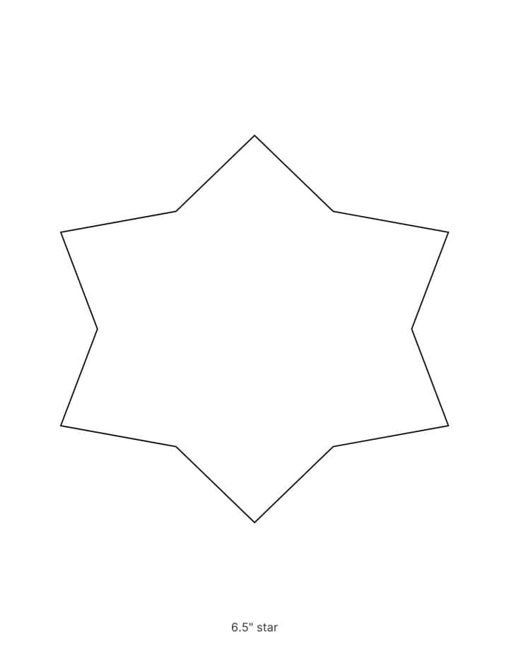 6 point star template printable in puffy style.