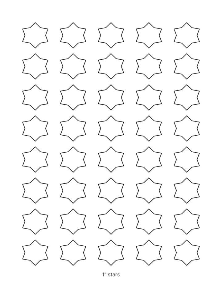 6 point star template printable in puffy style.