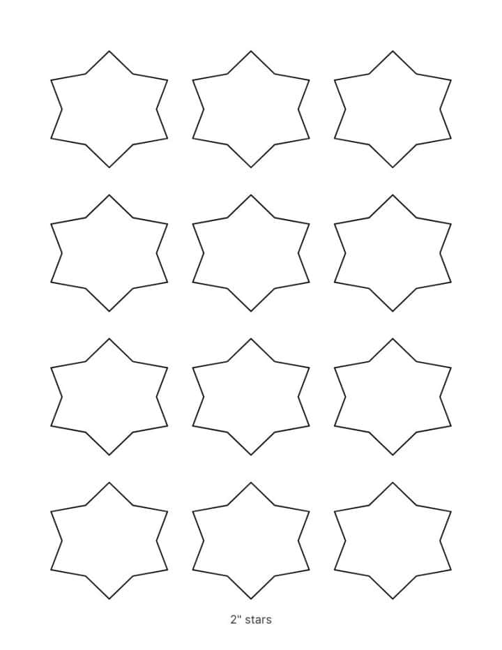 6 point star template printable in puffy style.