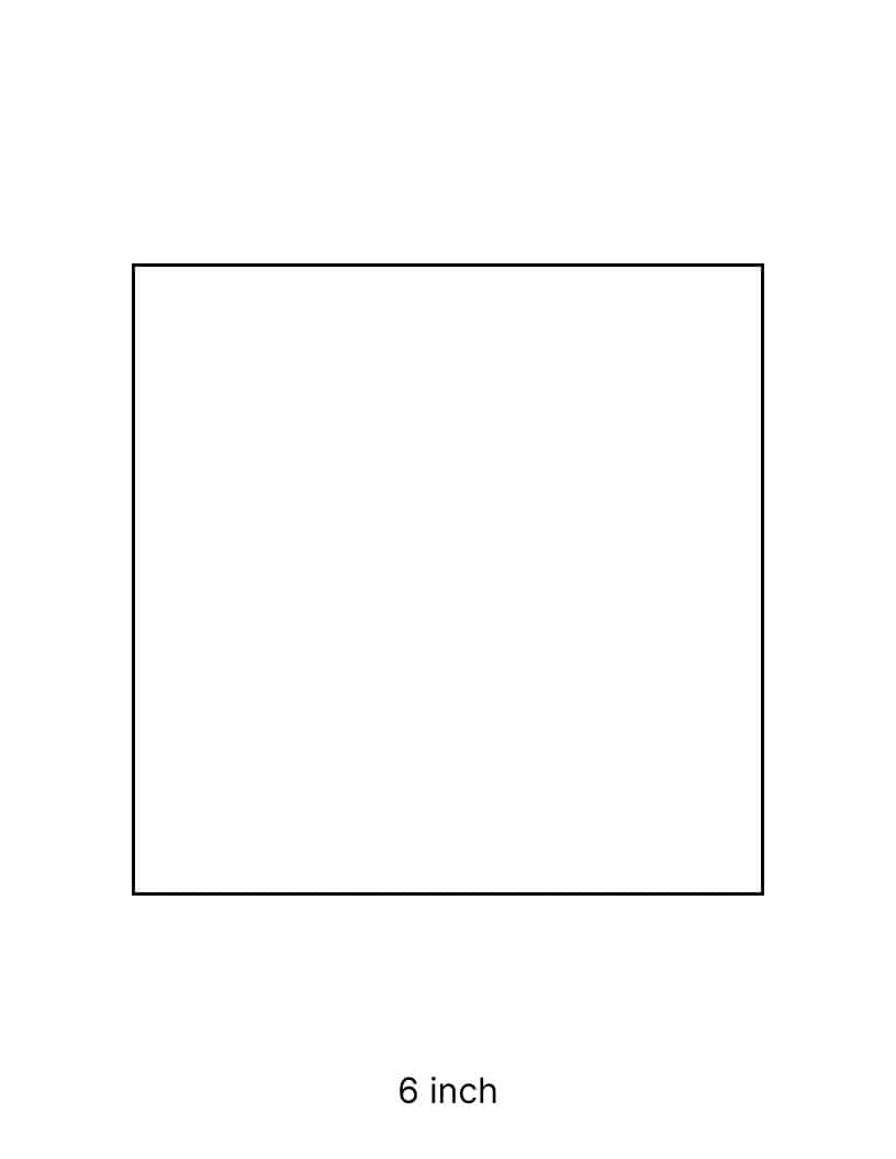 6 inch square template on US letter paper.