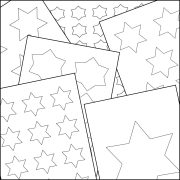 A stack of 6 point star printable templates overlapping on one another.