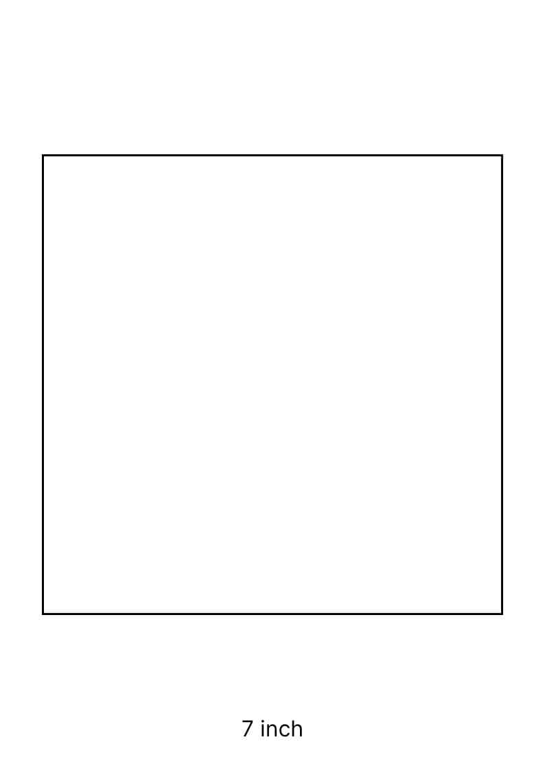 7 inch square template on A4 paper.