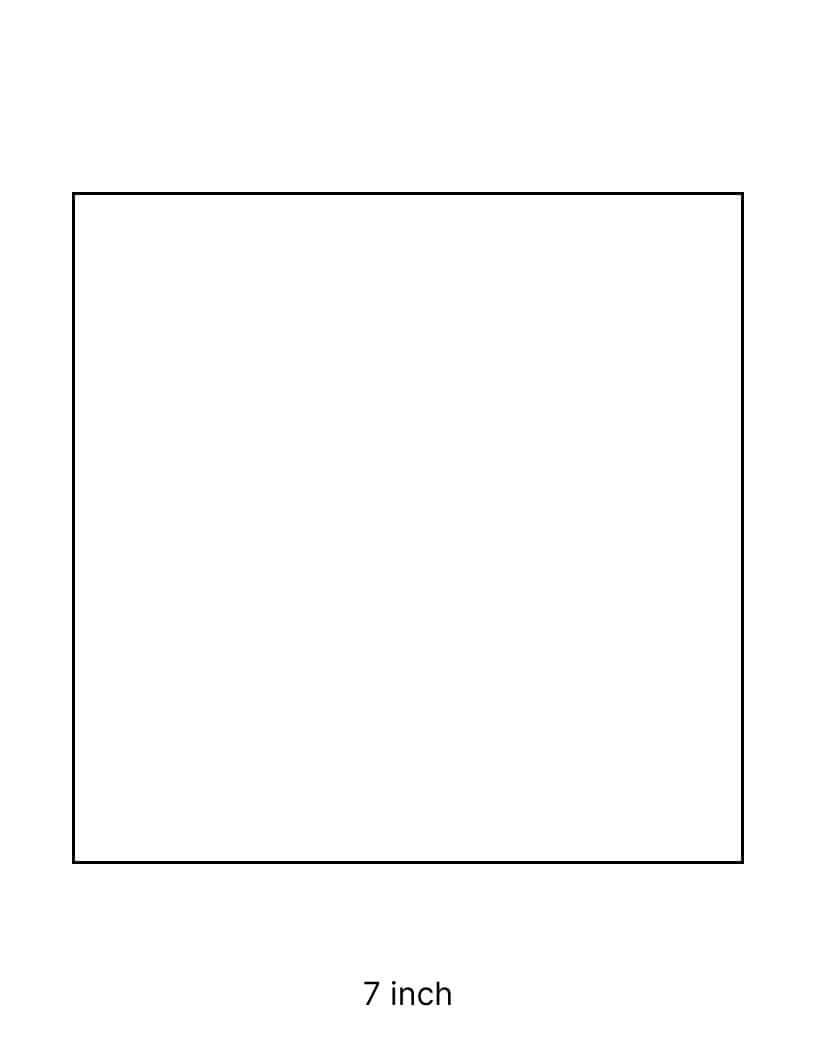 7 inch square template on US letter paper.