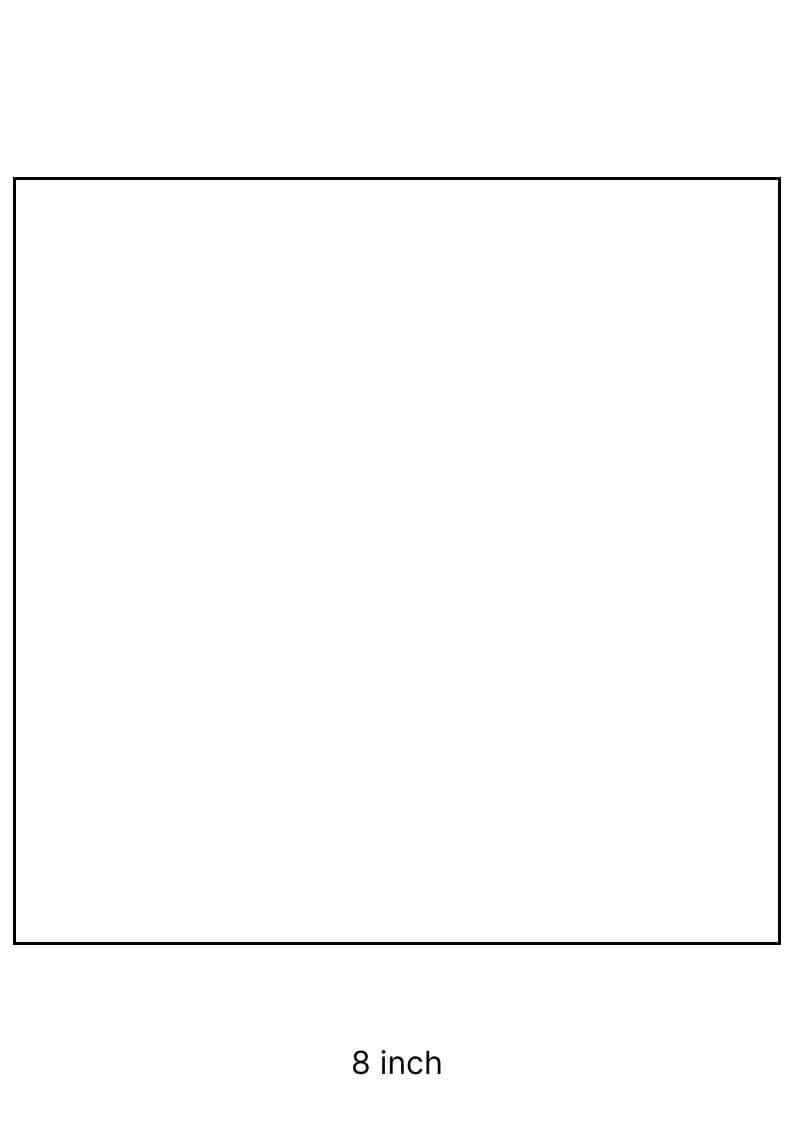 8 inch square template on A4 paper.