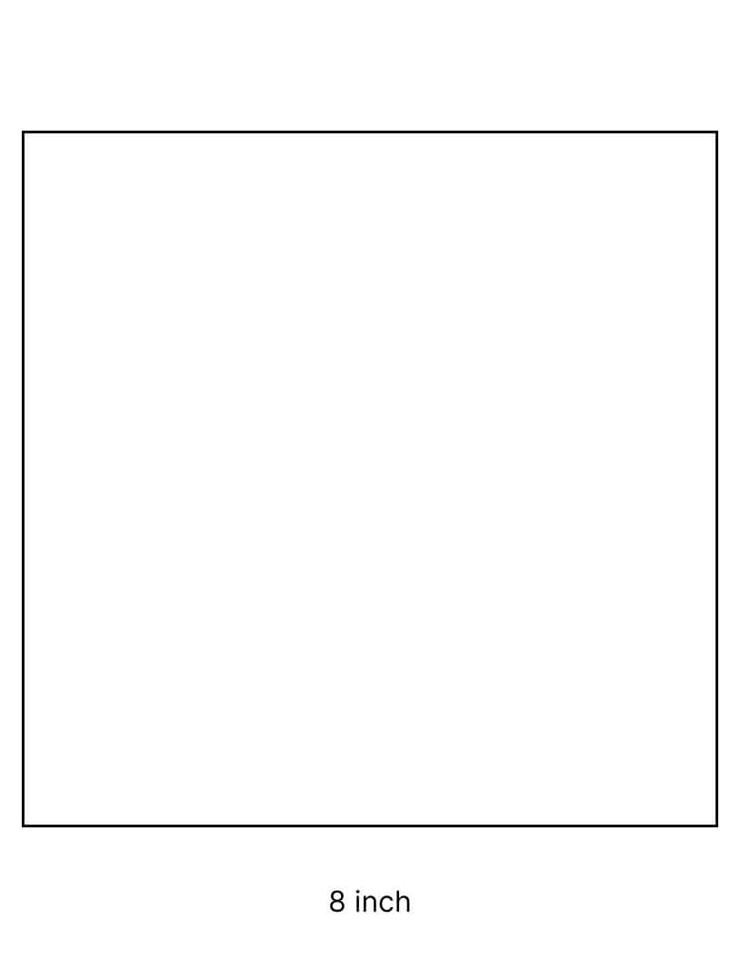 8 inch square template on US letter paper.
