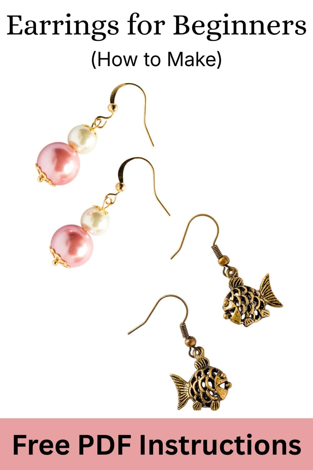 Printable instructions for earrings for beginners.