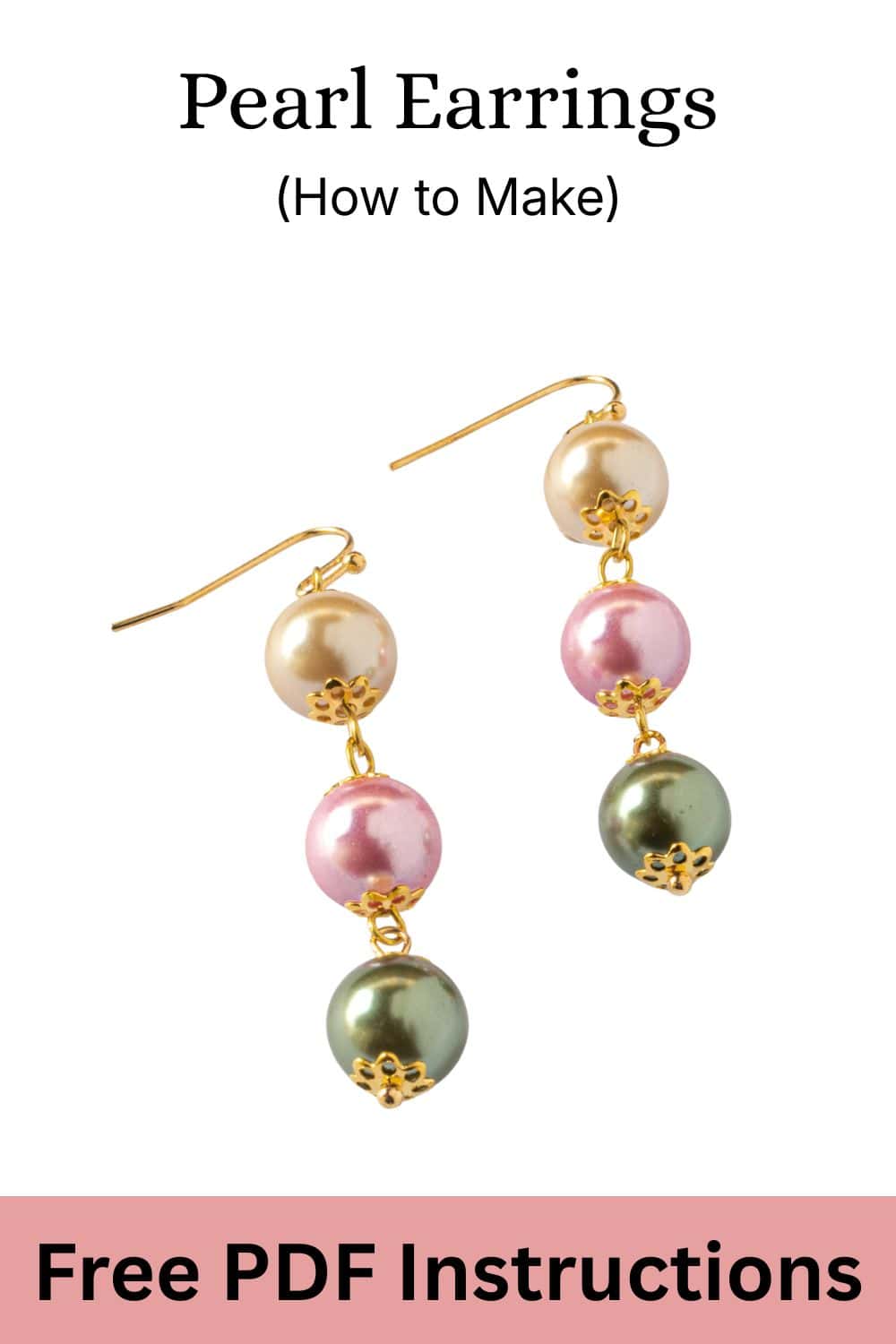 Printable instructions for pearl earrings.