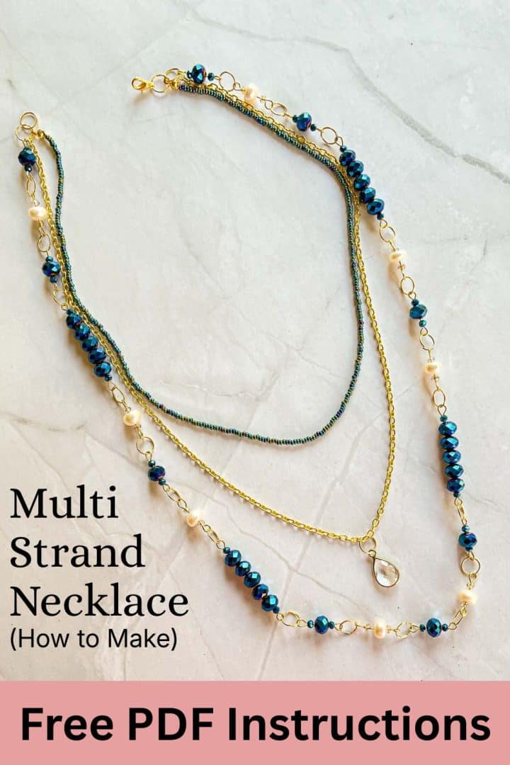Printable instructions for multi strand necklace.