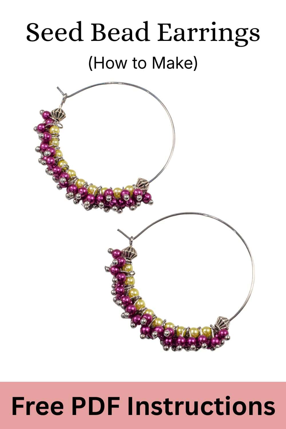 Printable instructions for seed bead earrings.