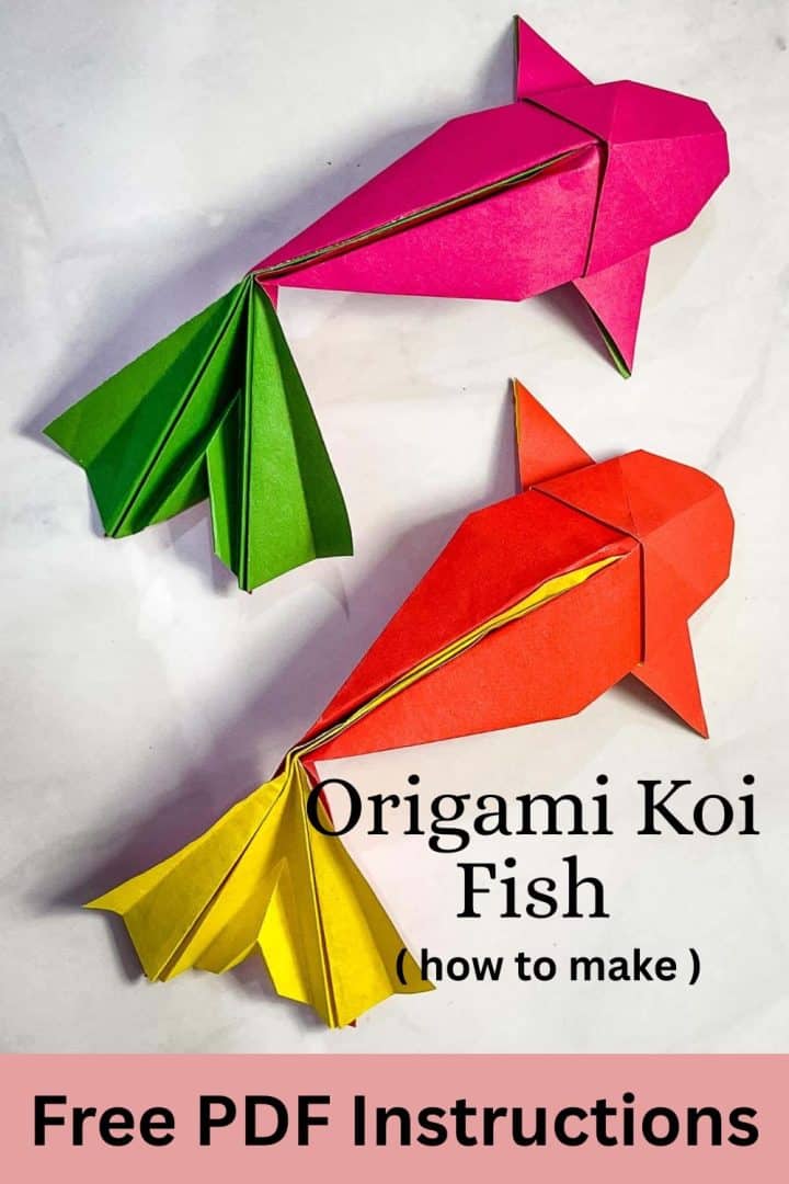 Printable instructions for origami koi fish.