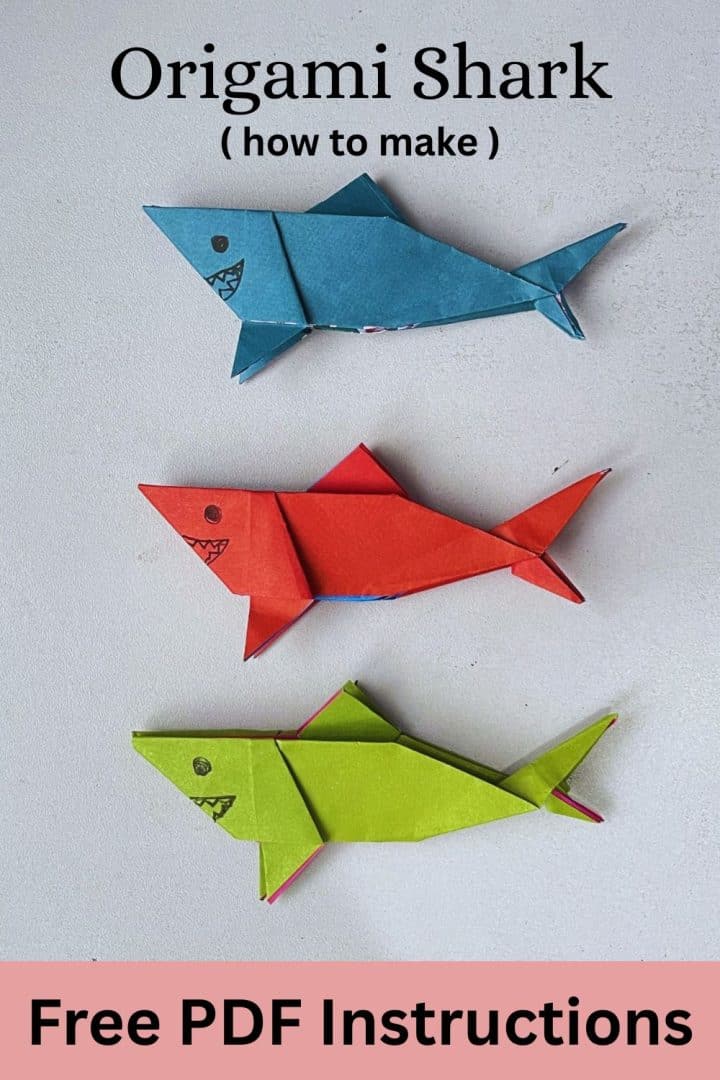 Printable instructions for origami shark.