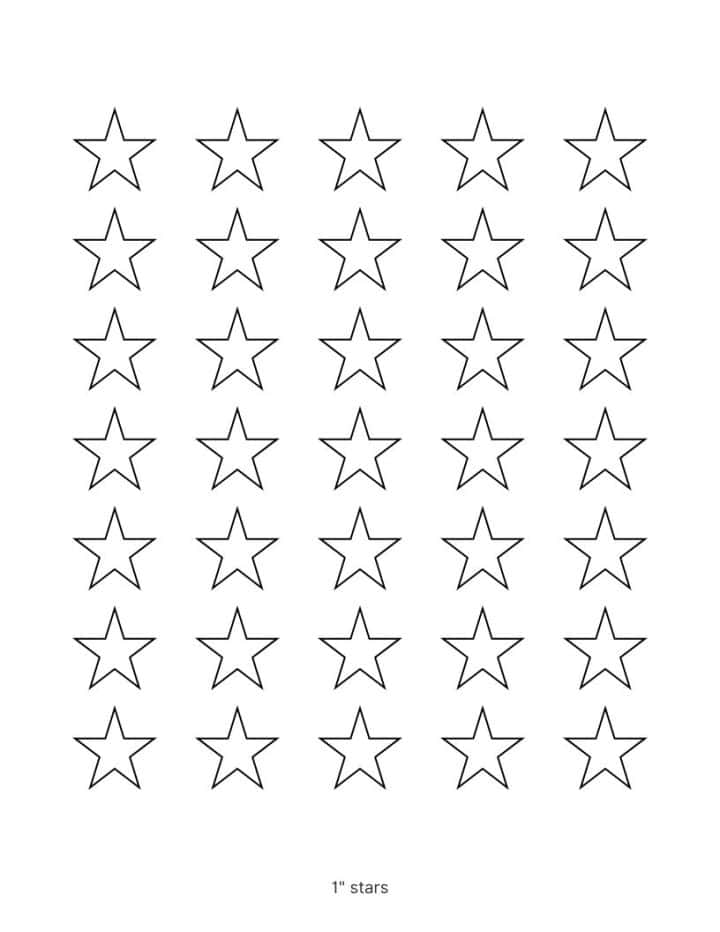 Printable 5 point star template in pointy style.