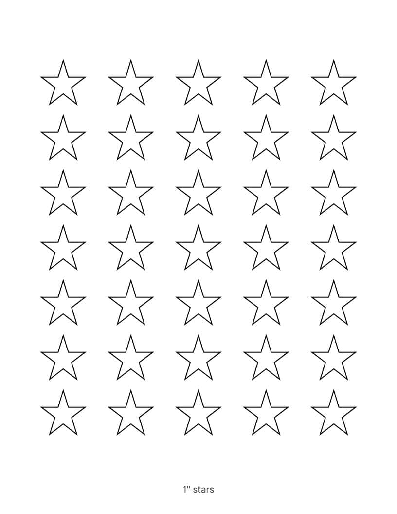 Printable 5 point star template in pointy style.