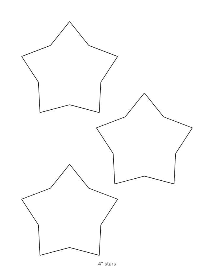 Printable 5 point star template in puffy style.