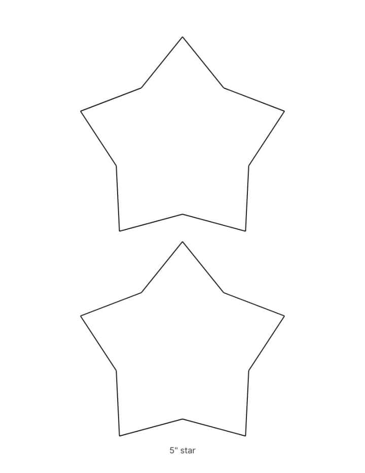 Printable 5 point star template in puffy style.