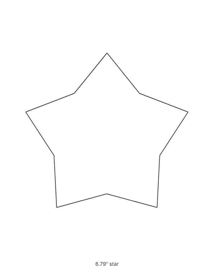 Printable 5 point star template in puffy style.