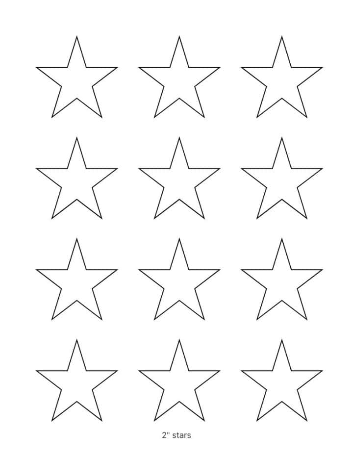 Printable 5 point star template in pointy style.