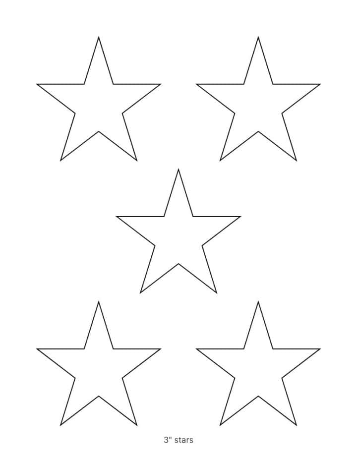 Printable 5 point star template in pointy style.