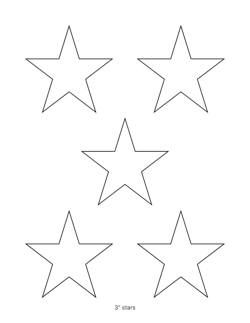 Printable 5 point star template in pointy style.