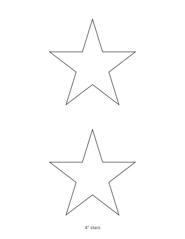Printable 5 point star template in pointy style.