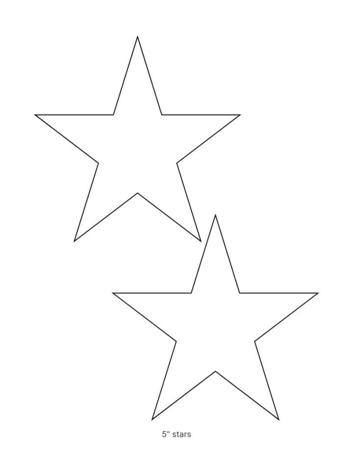 Printable 5 point star template in pointy style.