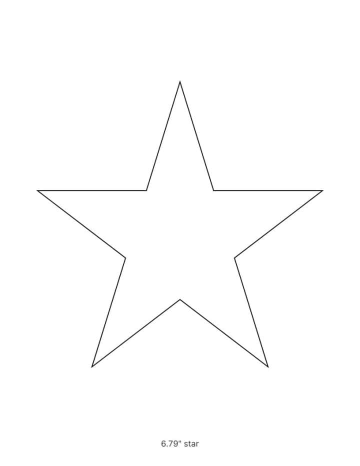 Printable 5 point star template in pointy style.