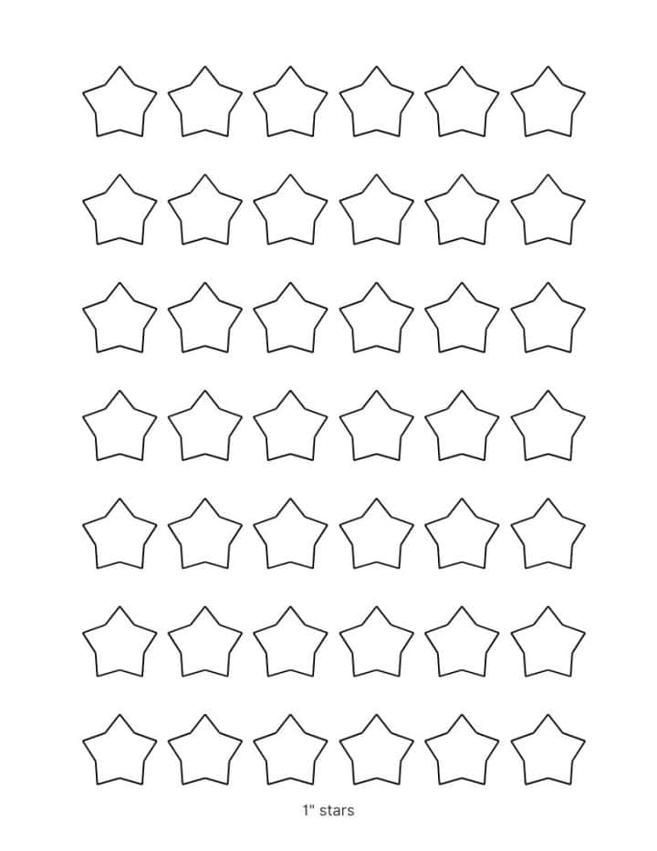 Printable 5 point star template in puffy style.