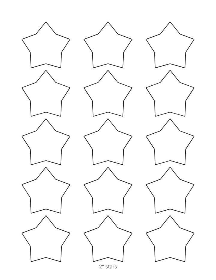 Printable 5 point star template in puffy style.