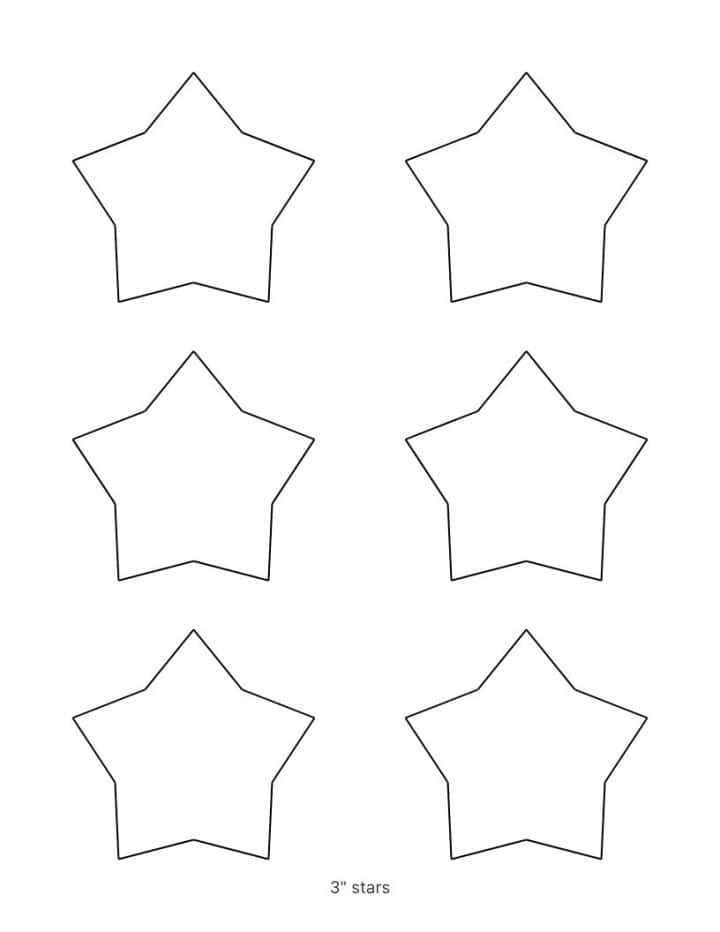 Printable 5 point star template in puffy style.