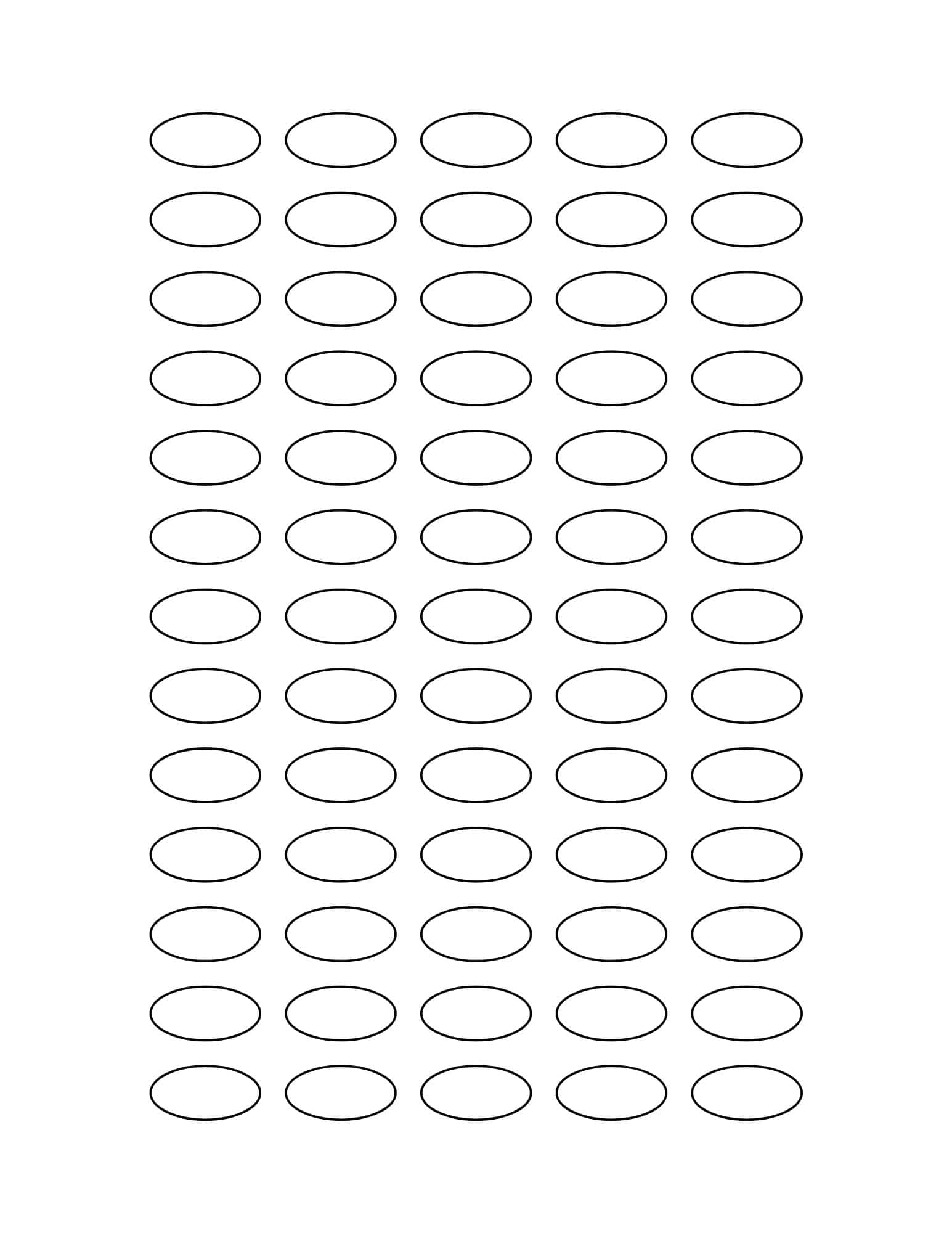 1 inch printable oval template tiled.